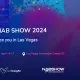 NAB Show 2024 banner with event dates April 14-17 and location Las Vegas Convention Center, US.