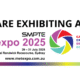 We are exhibiting at SMPTE METexpo 2025, 29-31 July at Royal Randwick Racecourse, Sydney, with a colorful circular logo.